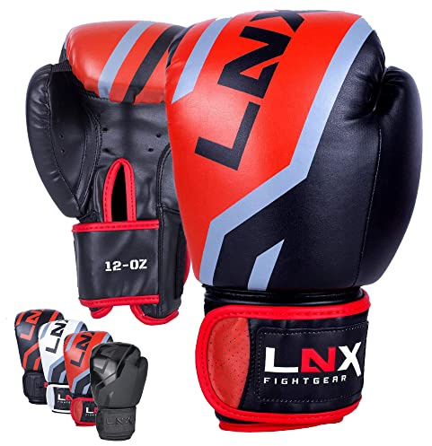 LNX Boxhandschuhe Level 5 - 8 10 12 14 16 Oz - perfekt für Kickboxen Boxen Muay Thai K1 MMA Kampfsport Training Sparring Männer Frauen