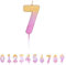 Pioneer Party Candle, Age Seven Cake Candle, 7th Seventh Birthday Candles, 15887, Rose Gold Ombre