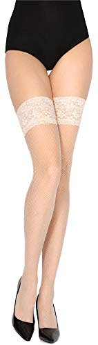 Merry Style Medias de Rejilla para mujer Autoadhesivas de Red Malla Lencería Sexy para Mujeres Underwear Pantys Tights MSSS003 (Negro, M/L (40-44))