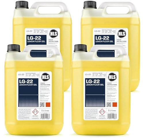 4 x 5L LG-22 Lemon Floor Cleaner Liquid | Lemon Floor Gel | Lemon Gel Floor Cleaner | Suitable for All Floor Types and Hard Surfaces | Available in 5L, 2 x 5L, 4 x 5L