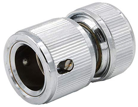 SpiceFlow Schnellverbinder f. 1/2 Schläuche [mit Wasserstop] Chrom/Messing 1/2 Gardena kompatibel