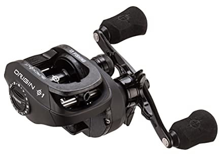 13 FISHING - Origin O1 Blackout-Baitcast-Rolle – 7,3:1 Übersetzung – Linkshänder (100 Größe) (frisch) – OBO1-7.3-LH