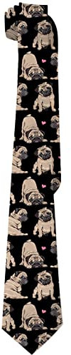 Herren-Krawatte, lustige Tiere, dünne Krawatten, Geschenke für Männer, Teenager, Jungen, modische Weihnachtsfeier, Krawattenzubehör, Mops, Einheitsgröße