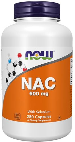 Now Foods NAC (N-Acetyl Cysteine), 600mg Depot, Nahrungsergänzung, 250 Kapseln, Laborgeprüft, Sojafrei, Glutenfrei, Ohne Gentechnik