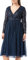 Maya Deluxe Women's Ladies Wedding Guest Midi Dress Long Sleeve Plunging Neckline V Neck Sequin Embellished Graduation Bridesmaid, Navy, 16