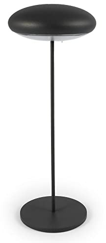 Broggi Nuvola tragbare LED-Tischlampe, kabellos, wiederaufladbar, Touch-Dimmer 3000K, IP54, Innen-/Außenbereich, langlebige Batterie, Aluminiumkörper, H.31 cm. Anthrazit, 4110217001