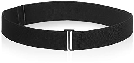 cobee Unsichtbare Damen-Gürtel, Damen-Stretch-Gürtel, verstellbar, elastischer Gürtel mit flacher Schnalle, No-Show-Taillengürtel für Jeans, Hosen, Kleider, Black