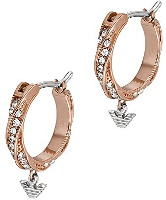 Emporio Armani Damen-Ohrringe aus Edelstahl oder Halbedelmetall mit Bügel-, Haken- oder Pfostenverschluss, Rose-Gold-Ton