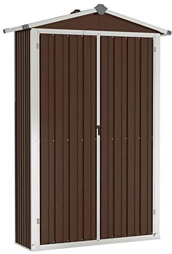 Keketa Capanno da Giardino Casetta Attrezzi Giardino Casetta da Giardino in Lamiera Ripostiglio da Esterno Casetta da Giardino in PVC 107,5x46x183 cm in Acciaio Zincato