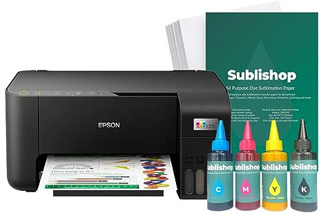 Sublishop Converted Sublimation Printer Epson EcoTank ET-2862 Compatible - Plug and Print Starter Bundle (Upgraded from ET-2810)