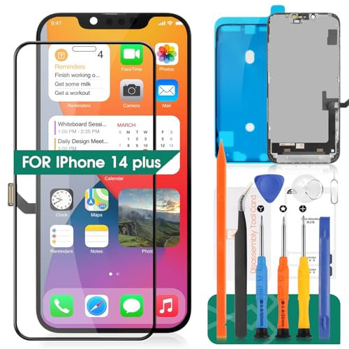 For iPhone 14 Plus LCD Display For iPhone 14 Plus Screen Replacement For iPhone 14 Plus Touch Digitizer A2886, A2632, A2885, A2896, A2887 Repair Kits (Black)
