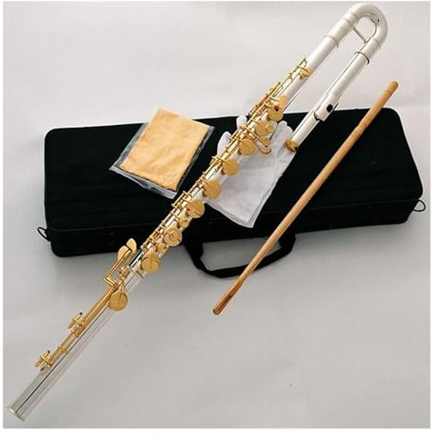 Querflöte Instrument High-End Vergoldete Tasten, 16 Löcher, Geschlossene Löcher, C-Dur-Bass-Ensemble-Flöte Mit Koffer