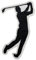WASPRO Golf Player Patch, Golf Player Silhouette, Golf Patch Embroidered Iron on Sew on Patch Badge for Clothes etc. 9.5x5.5cm
