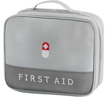 XINGSUI 1 Teiliges Erste Hilfe Set,Wasserdicht Verbandskasten,Tragbar leer Erste-Hilfe-Koffer,Ideal für Familie,Camping und,Outdoor(grau)