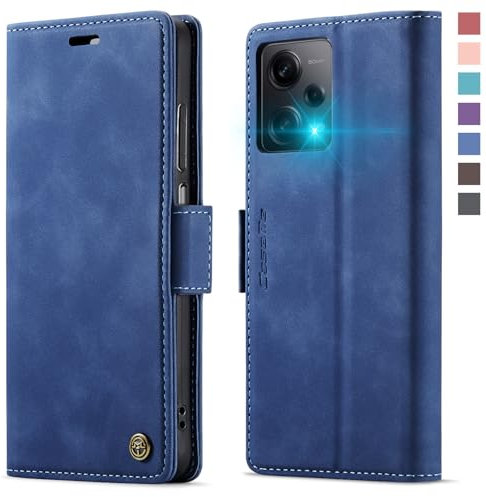 XYGLOW Handyhülle für Xiaomi Redmi Note 12 Pro 5G Hülle Klappbar Xiaomi Poco X5 Pro 5G Premium PU Lederhülle Klapphülle【RFID Schutz】 Kartenfach Standfunktion Schutzhülle für Redmi Note 12 Pro 5G,Blue