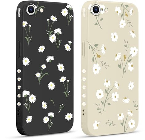 Buoluoioir 2 stück Handyhülle für Apple iPhone 8/7/SE 2020/SE 2022 4,7, Blumen Hülle lustiges Funny Hülle Muster Aesthetic Design Schutzhülle TPU Silikon Case für iPhone 7/8/SE 3rd&2nd, 7