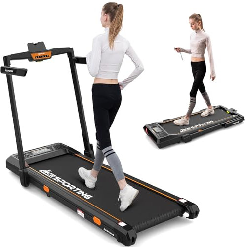LIKESPORTING Folding Treadmill,1400W Foldable Under Desk Treadmill with Remote Control,Speaker,Widen Running Belt,Transport Wheels,Walking Pad Treadmill,Protable Walking Running Machine,1-12km/h