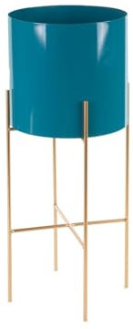 Eurofirany Blumentopf Metall Blumenständer Pflanzenständer Gold Schwarz Weiß Blumenhocker (1376/2 18X40 cm)