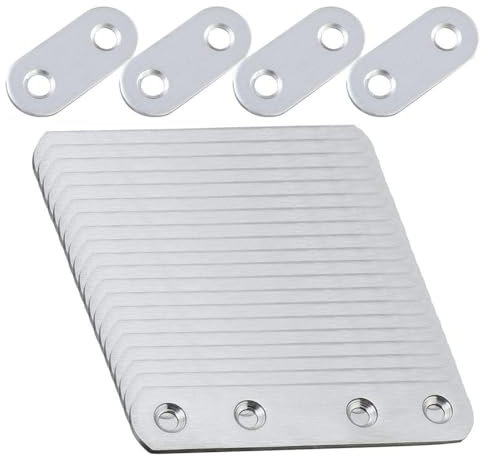 24 Piezas Código De Esquina, Chapa, Chapa Perforada, Plancha Perforada, Conectores Metálicos, Láminas Perforadas, Kits De Conexión Para Muebles, Conectores Planos De Acero Inoxidable