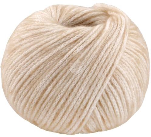 LANA GROSSA Twinny | Voluminöses Kettengarn aus Merinofasern mit Flauscheffekt | Handstrickgarn aus 97% Schurwolle (Merino extrafein) & 3% Polyamid | 50g Wolle zum Stricken & Häkeln | 100m Garn FB1
