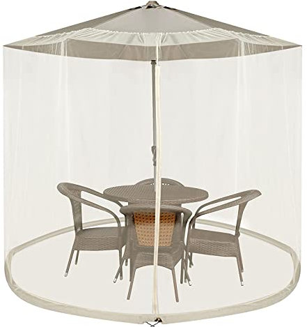 Pitadue Malla para jardín, patio, sombrilla colgante, malla con cremallera, resistente al viento