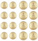 16 Stück Goldene Knöpfe Metall Blazer Knöpfe Hosen Ersatz Knopf Vintage Antike Knöpfe Gold für Damen Herren DIY Jacke Uniform Anzüge Mäntel 18mm 25mm Runder Geformter Nähender Knopf