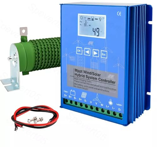 2000W Wind Solar Hybrid MPPT Laderegler 24V 48V Batterie Booster Regulator | mit LCD Display und Dump load,Off Grid Wind Solar Ergänzungssystem Controller,Für 1000w Solarpanel 1000w Windkraftanlage