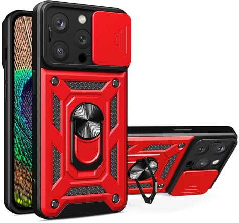 Funda para Apple iPhone 14 Pro [2 en 1 Tapa del Objetivo de la cámara de Diapositivas] Compatible con iPhone 14 Pro Funda Case Carcasa Red