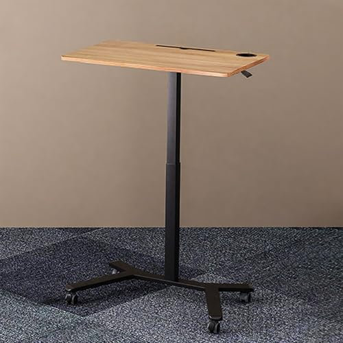 ZYZSY Holz Stehpult Rednerpult, Rednerpultkanzel auf Rollen, Tisch Höhenverstellbar Laptoptisch Podium, Bodenstehendes Podium für Konzerte/Restaurants(Walnut)