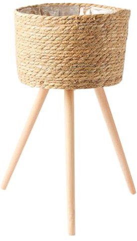 Gogogmee Minimalistischen Design Holz Blumentopf Rack Woven Anlage Töpfe Für Innen