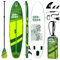 GENREEN (Extra Groß) Stand up Paddle Board für Aller Fähigkeitsniveaus, 335x86cm Aufblasbare Paddleboard für Adults mit Allem Zubehör, SUP Board mit Cam Halterung, 3 Finnen(Monstera Green)