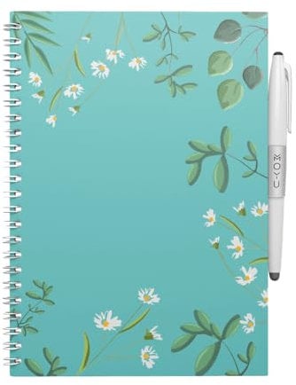 MOYU Erasable Notebook - A5 Stone Paper - Hardcover - Dear Daisy - Multifunctional Pages - Includes Erasable Pen, Cloth, and Pen Holder