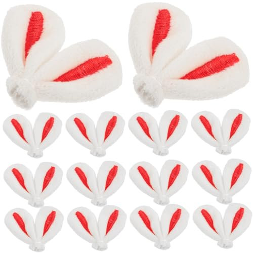 Toyvian 20St Hasenohren-Kopfbedeckungszubehör Hasenohren Kostüm Temporärer Haar -Curling -Schwamm bastelset basteln für Hasenohranhänger Kaninchen-Ohrclips- Stoff rot