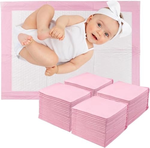 100 Stück Baby Inkontinenzunterlage Wickelunterlage Einweg, 33 × 45 cm Baby Wickelauflage, Changing Mat für Unterwegs, Hygienisch mit Superabsorber, Weich,Wasserdicht, Atmungsaktiv