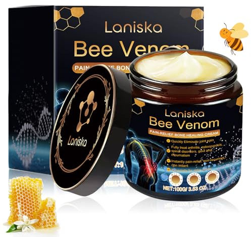 Bienengift Creme 100g - Natürliche Premium Salbe gegen Gelenk- & Muskelschmerzen, Steifheit & Schwellungen - Schnelle Linderung für Knie, Rücken, Nacken - Mit Menthol & Kamille
