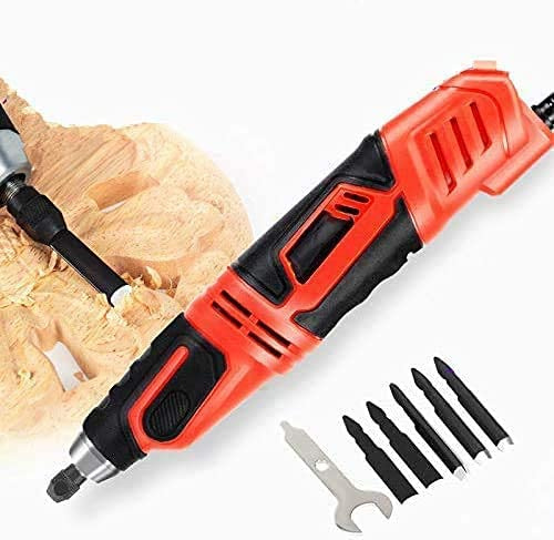 Elektrischer Holzmeißel Schnitzwerkzeug mit 5 Klingen Set für Hochgeschwindigkeits-Holzbearbeitung und DIY-Projekte
