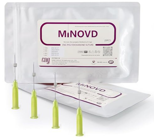 Minovd PDO-Fäden für Augenlifting, PDO-Lifting-Fäden, verbessern Falten und Hauterschlaffung im Augenbereich (20 Stück, 30 g, 25 mm)