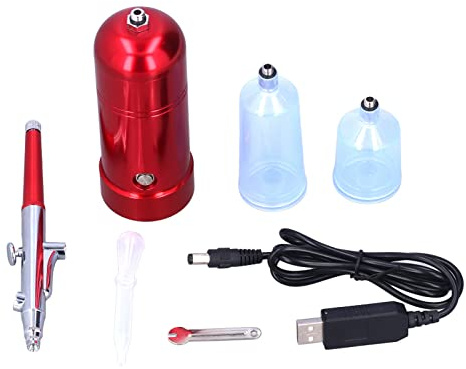 Tyenaza - Kit de pulverizador de maquillaje con inyector de oxígeno facial portátil, aerógrafo de alta presión con compresor