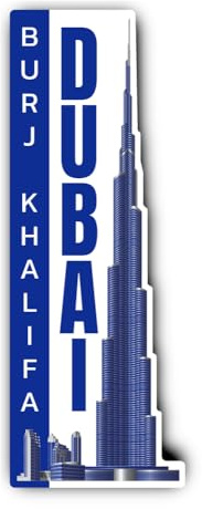 Aufkleber: 300 mm, 1 Stück - Reise-Aufkleber Vinyl – Dubai Burj Khalifa Skyline – wetterfest – 300 mm / 30 cm – Auto Laptop Koffer Deko