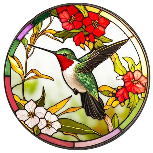 NONDK 1 PCS Stained Glass Bird Stained Glass Window Hangings Birthday Lover Gift Box As Shown Acrylic with Memorial Hook