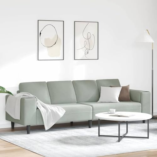Qnhdfrt 4-Seater Velvet Sleeper Sofa, Light Gray