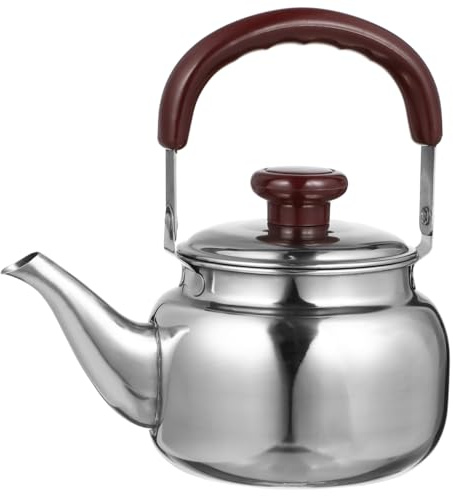 STOBAZA Bouilloire Inox Sifflante 10Cm Polyvalente Pour Gaz Et Induction Avec Poignée Anti-Chaleur Théière Pour Maison Et Bureau