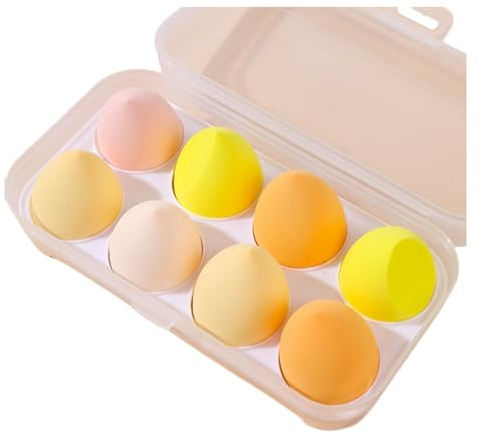 4 PCS Beauty Blenders, Éponges de Maquillage & Pinceaux Maquillages - Pinceau à Fond de Teint, Sans Latex Ultra Doux Lavable, Double Usage Houpette à Poudre Libre. (8 PCS-04)