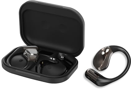 Conyat Cuffie Bluetooth 6.0 Open Ear, Microfono HD, 40 ore di autonomia, Display LED, IP7 impermeabili, D-Nero
