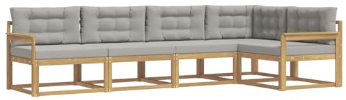 vidaXL Outdoor-Sofagarnitur 4 pcs Weiß und Hellgrau Polyester, Moderne Terrasse, langlebige Outdoor-Möbel, wetterfeste Lounge, gemütliches Sofa, vielseitige Pool-Couch