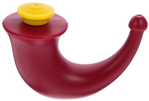 Irrigatore Nasale per Lavaggio Naso Adulti, Plastica Rossa | Apertura Ampia per Riempimento e Pulizia, Base Piatta, Design Esclusivo Adattatore Elegante