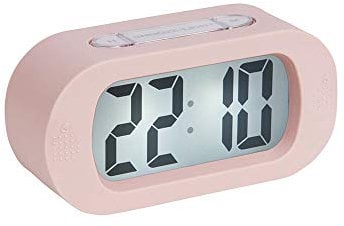 Karlsson KA5753PI Réveil numérique LCD rétro-éclairé Gummy ABS caoutchouté Rose H7 x 5 x 14 cm