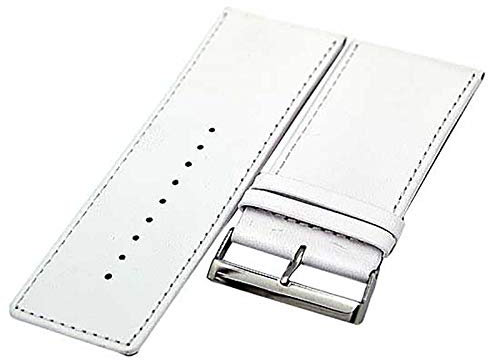 Uhrenarmband Supersoft Weiss extra breit 36mm Kalbleder