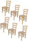 t m c s Tommychairs - 6er Set Stühle Venezia für Küche und Esszimmer, robuste Struktur aus poliertem Buchenholz, unbehandelt und 100% natürlich, Sitzfläche aus poliertem Holz