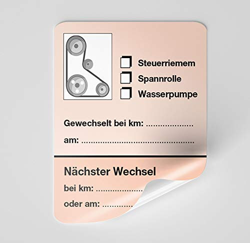 KFZ-Zahnriemen-Steuerriemen-Aufkleber Rot 100 Stück Blanko